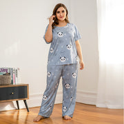 Women’s Printed Pajama Set – Short Sleeve Top & Relaxed Pants