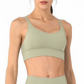 Women’s Seamless Sports Bra – Sage Green Yoga & Workout Top
